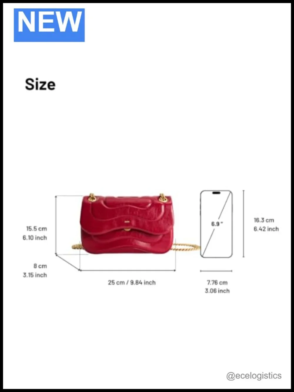 Vegan Leather Quilted Chain Crossbody Purse Push Lock Designer